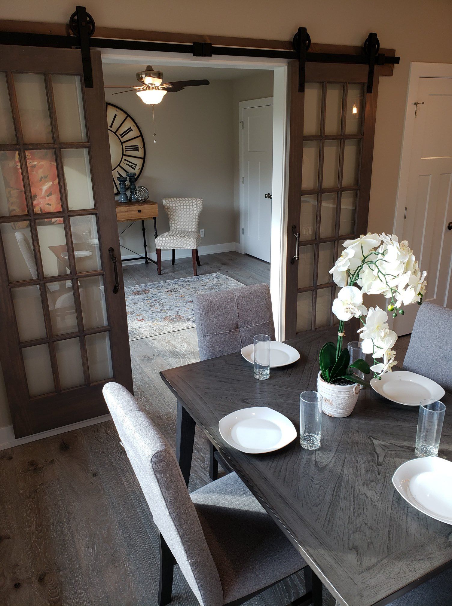 Timberwood Homes Kitchen Remodel with Barn Doors