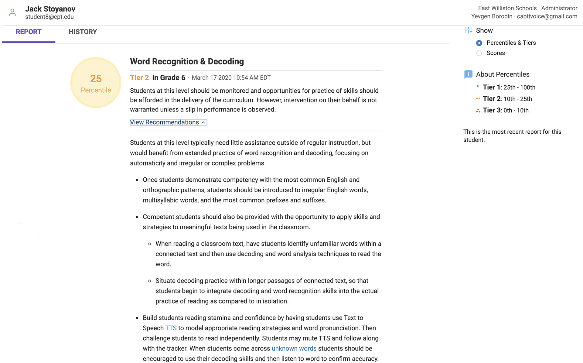 Capti Assess Score Explanation