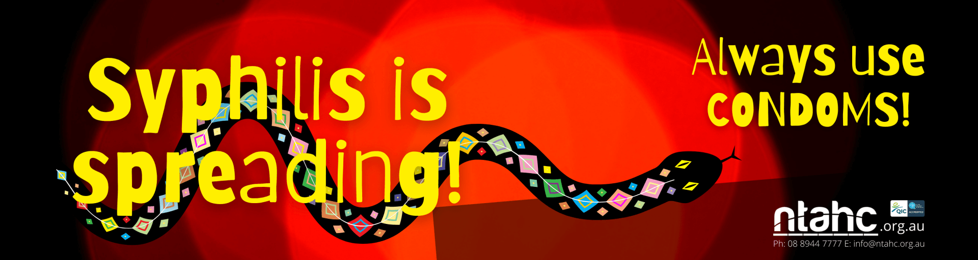 A poster that says syphilis is spreading