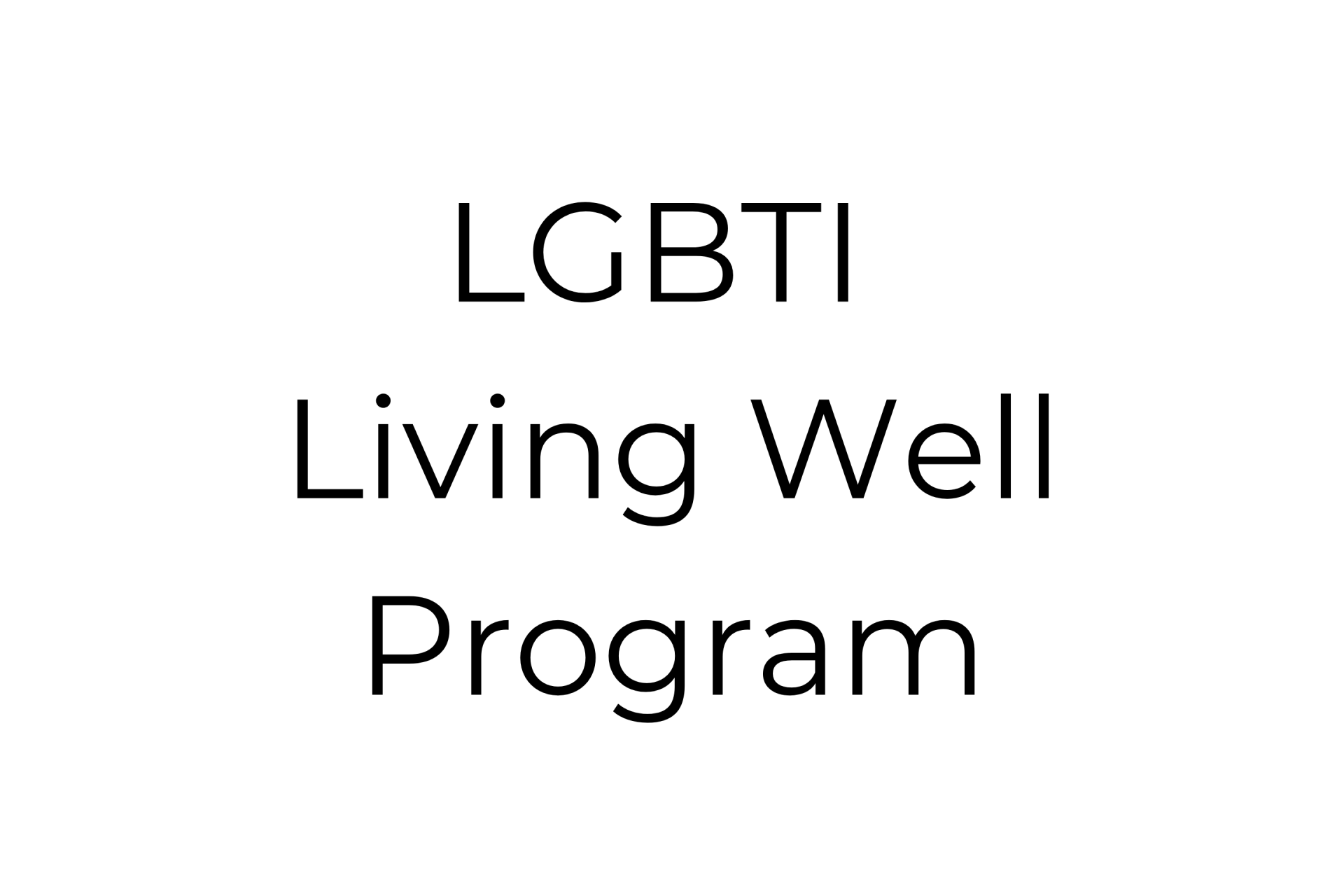 A black and white logo for the lgbti living well program.