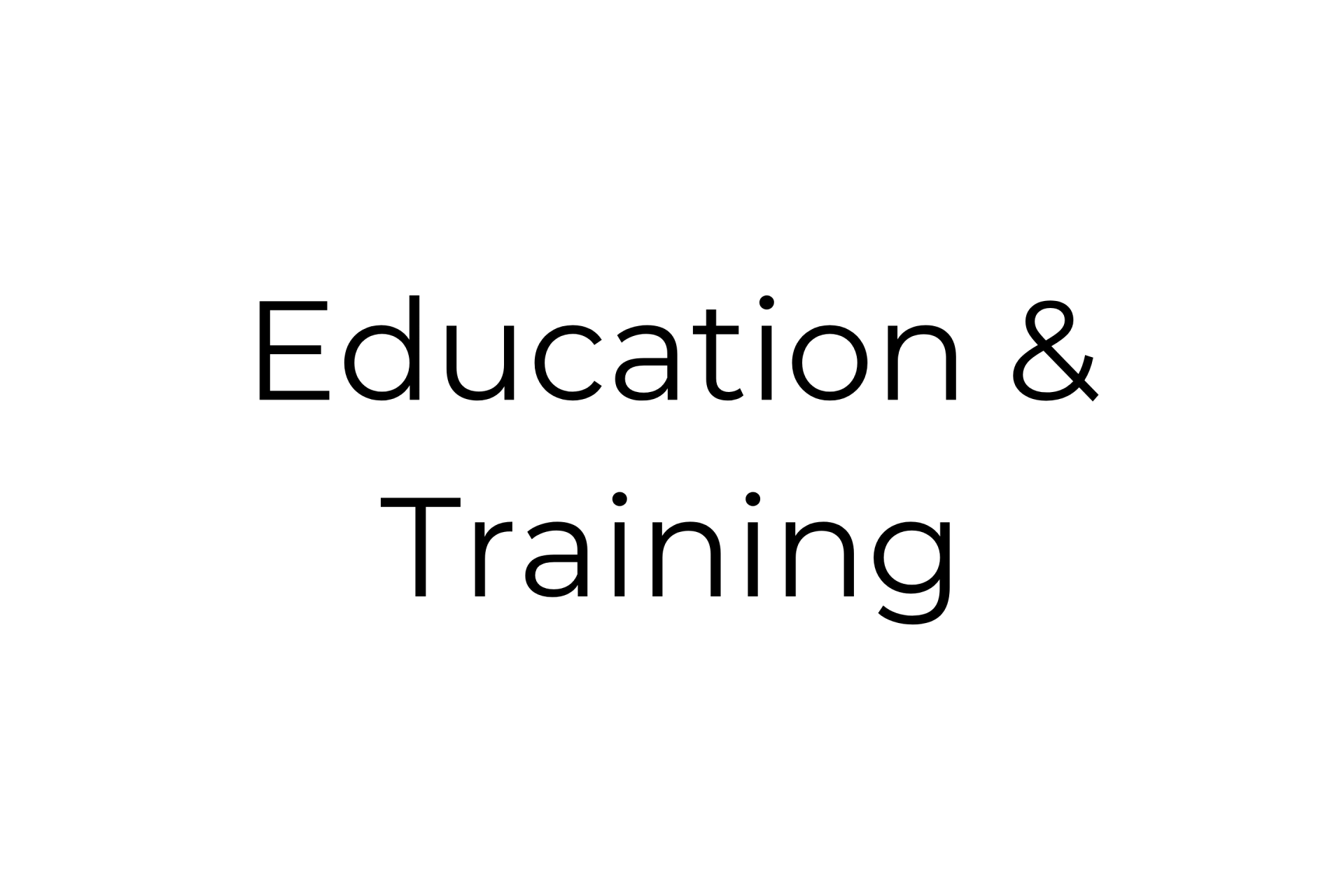 A black and white logo for education and training on a white background.
