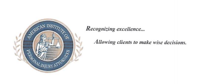 American Institute of Personal Injury Attorneys logo with Lady Justice inside a circular emblem and text