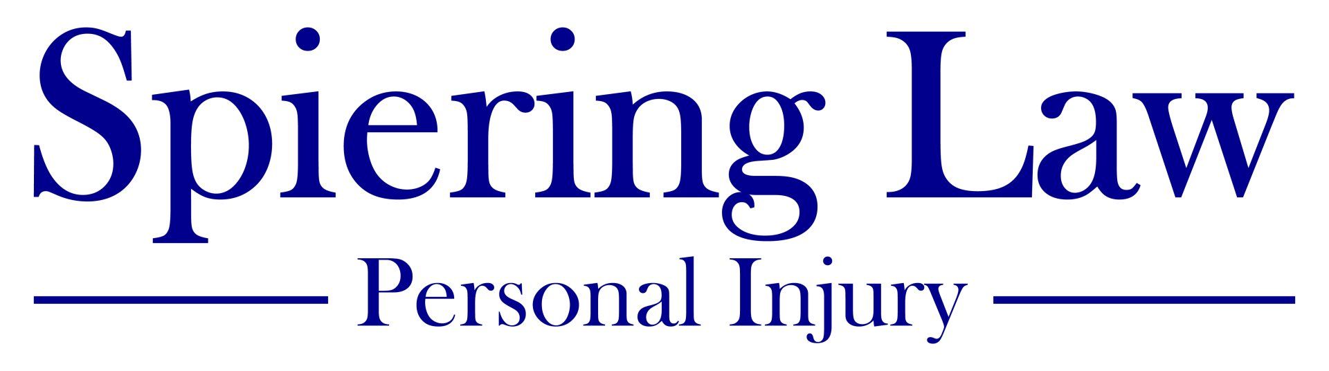 Logo for Spiering Law, Personal Injury. The text is dark blue, with a line under the firm name.