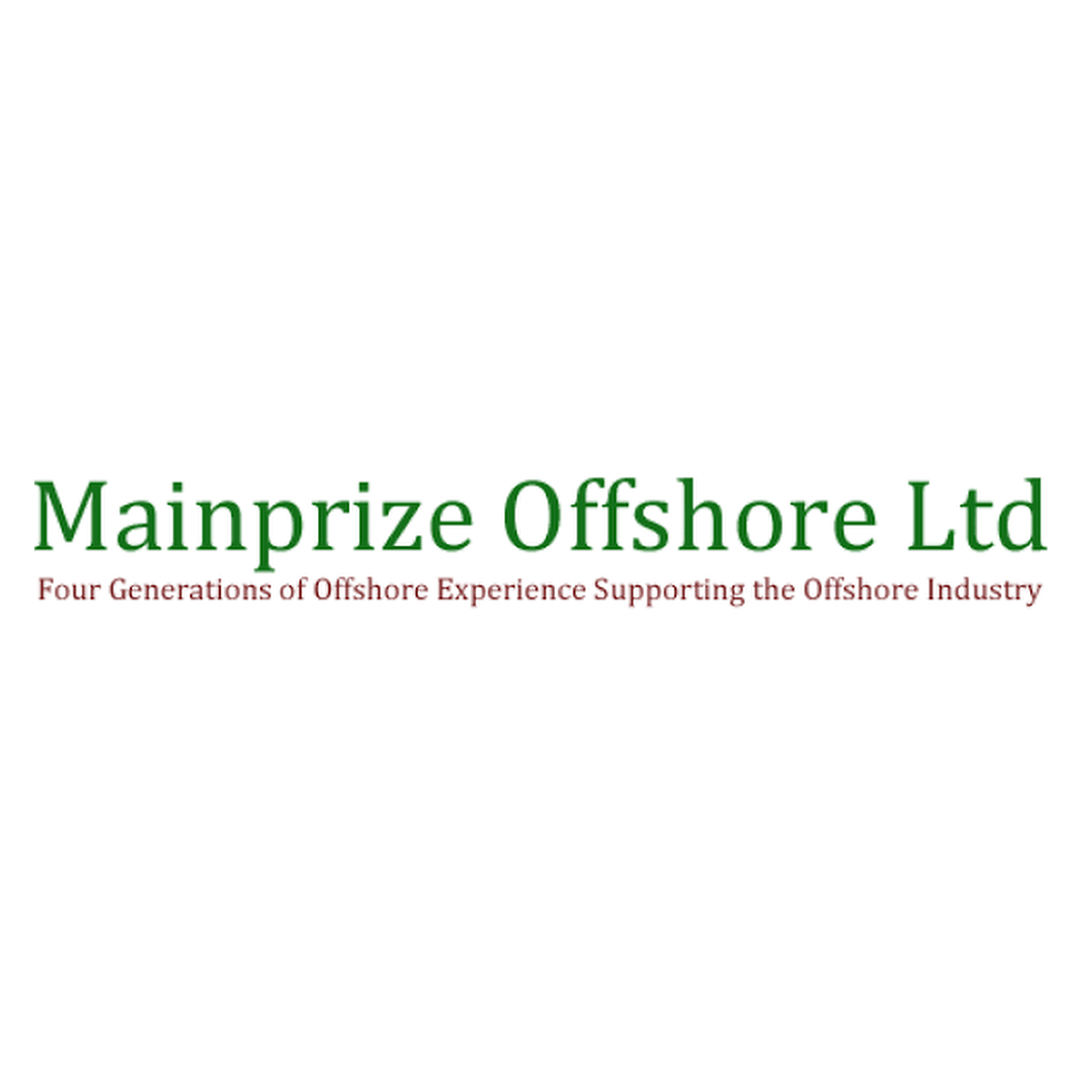 Mainprize Offshore Ltd logo in green and brown text with tagline, 