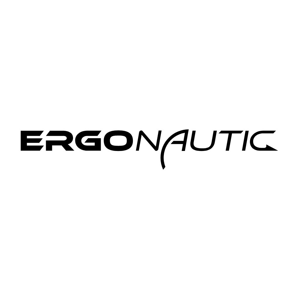 Ergonautic logo in black stylized text on a white background