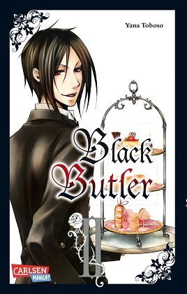 Auf dem Cover eines Buches mit dem Titel „Black Butler“ ist ein Mann im Anzug zu sehen.