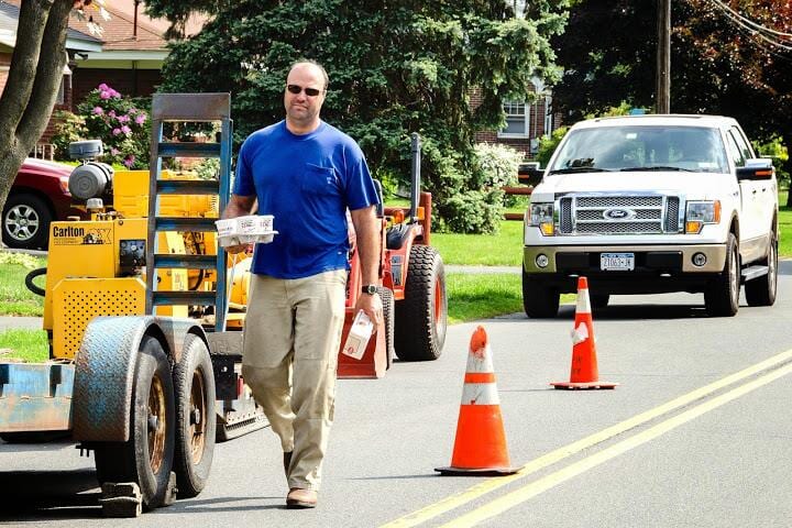 Working Crew Member Lunch Time Jime's Tree Service - Tree services in Albany NY