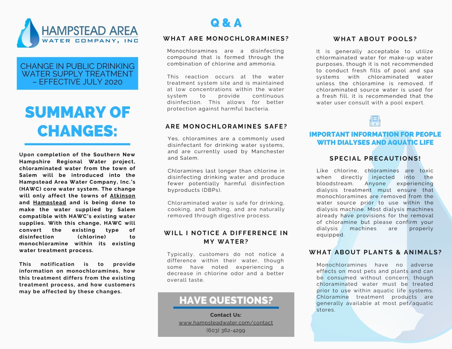 Change in Treatment Brochure