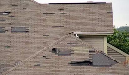 wind damaged shingles