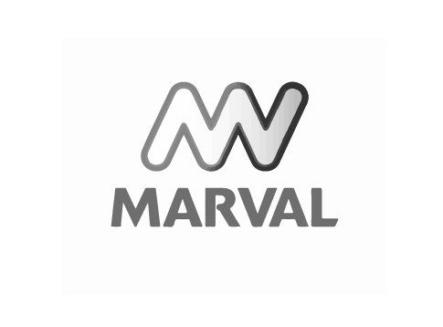 Un logotipo en blanco y negro para una empresa llamada marval.