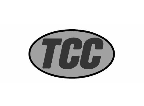 Se muestra un logotipo de tcc sobre un fondo blanco.