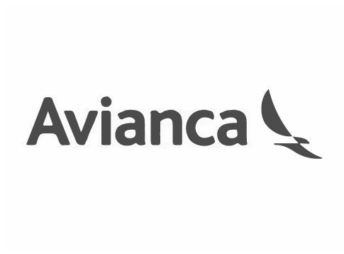 El logo de Avianca es blanco y negro y tiene un pájaro encima.
