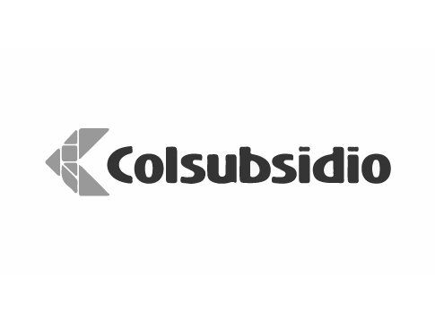 Un logotipo en blanco y negro para colsubsidio sobre un fondo blanco.