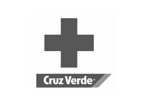 Un logotipo en blanco y negro para cruz verde con una cruz sobre fondo blanco.