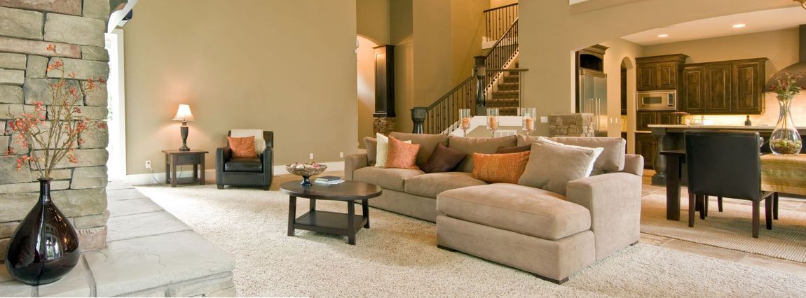 Modern living room that underwent carpet cleaning in Tauranga 