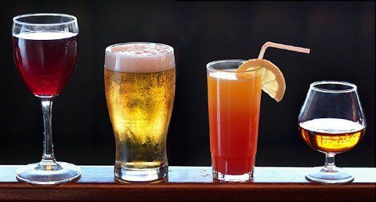 different alcoholic drinks