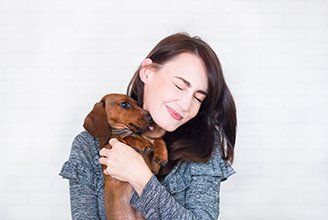 A girl with her pet