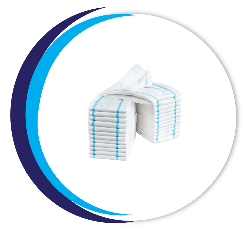 Stacks of adult diapers isolated