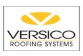 Versico Roofing Systems logo with yellow roof icon and black text on white background