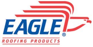 Eagle Roofing Products logo in blue and red with stylized eagle graphic