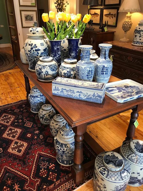 Antique Mall — White Antique Vases with Blue Detail in Murfreesboro, TN Antique Mall — White Antique Vases with Blue Detail in Murfreesboro, TN