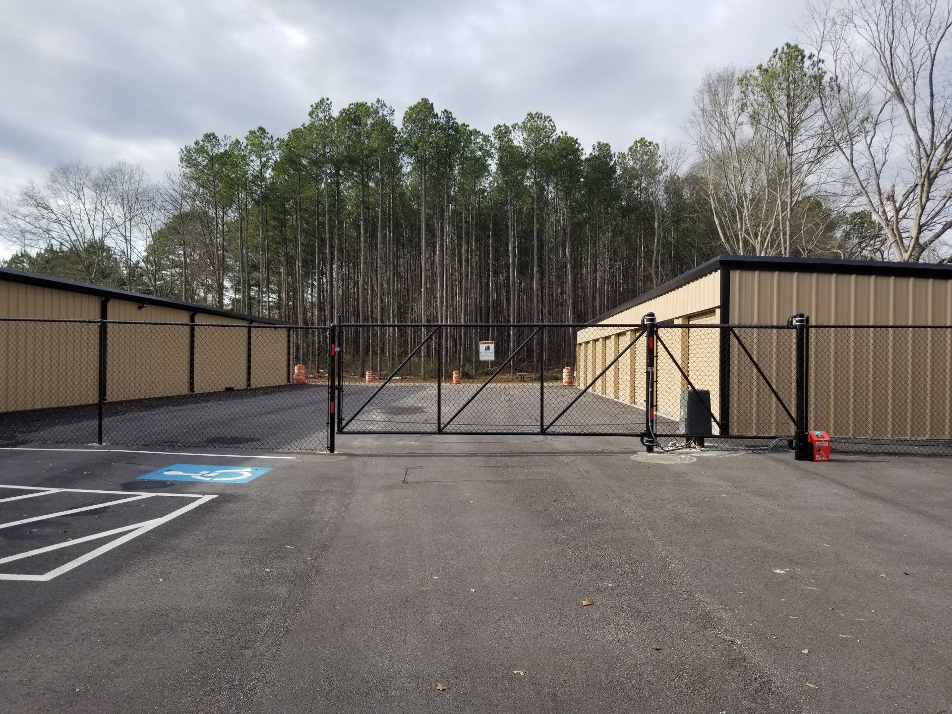Secure gated storage facility