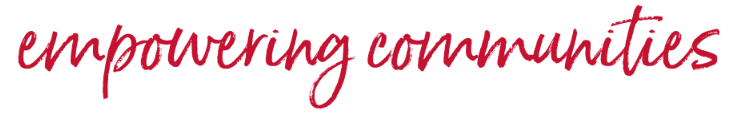 empowering communities written in cursive