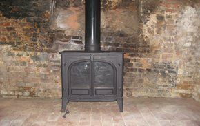 black colour fireplace