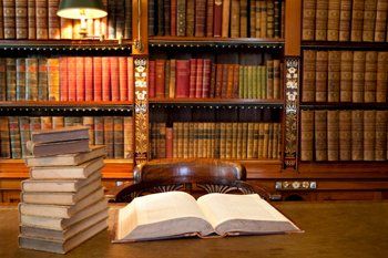 Books on table