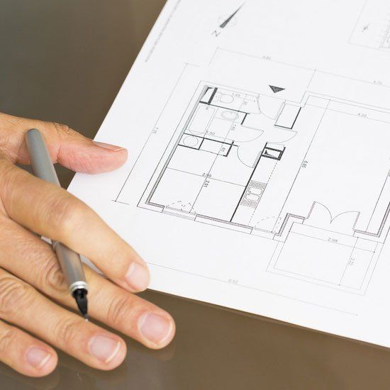 closeup of architectural plans