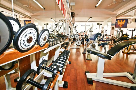 gli attrezzi ginnici in palestra