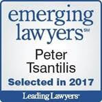 A logo for emerging lawyers peter tsantalis selected in 2017