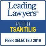 The logo for leading lawyers peter tsantalis peer selected in 2019.