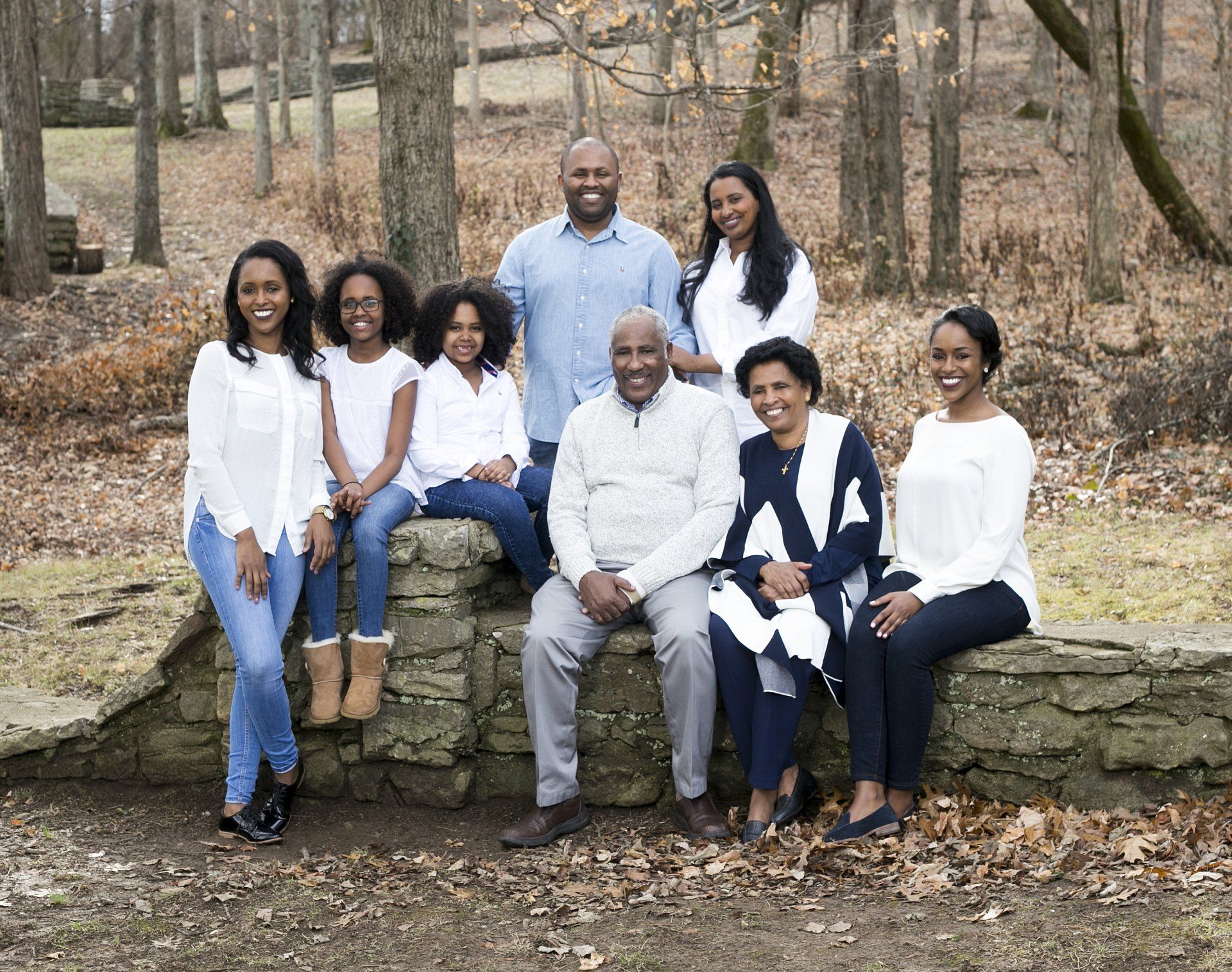 Outdoor family portrait during fall by Nashville photographer
