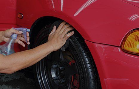Car wheel cleaning
