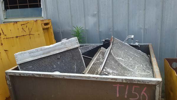 trash in dumpster