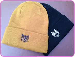 Beige owl blue fox