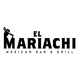 Logo for El Mariachi Mexican Bar & Grill: silhouette of a mariachi and text.