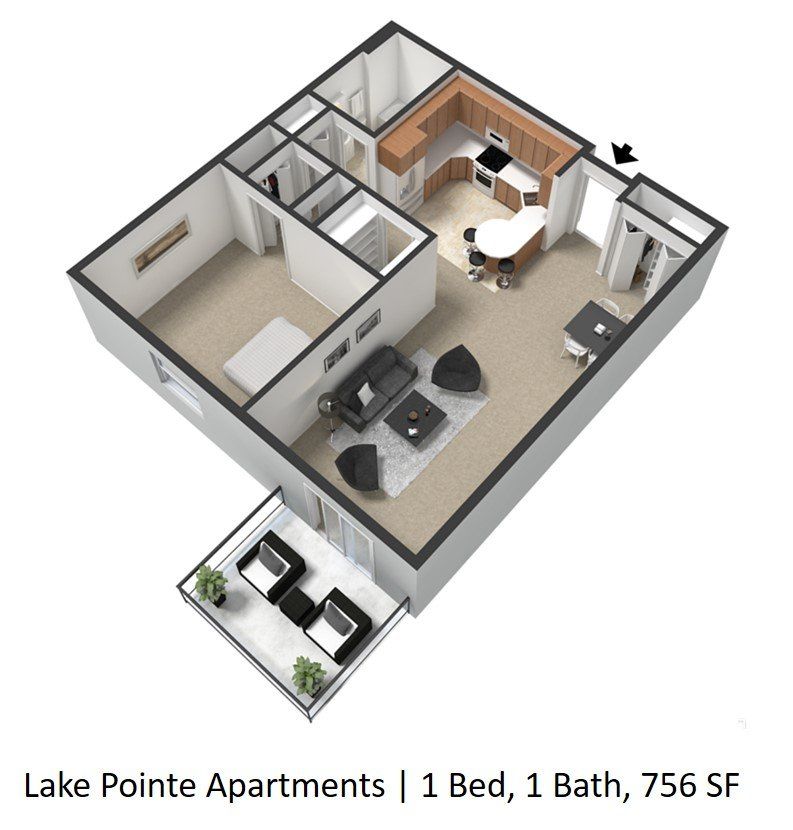 1 Bed 1 Bath Furnished