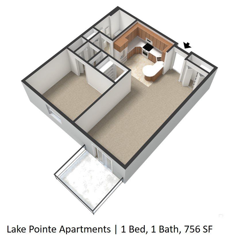 1 Bed 1 Bath Unfurnished