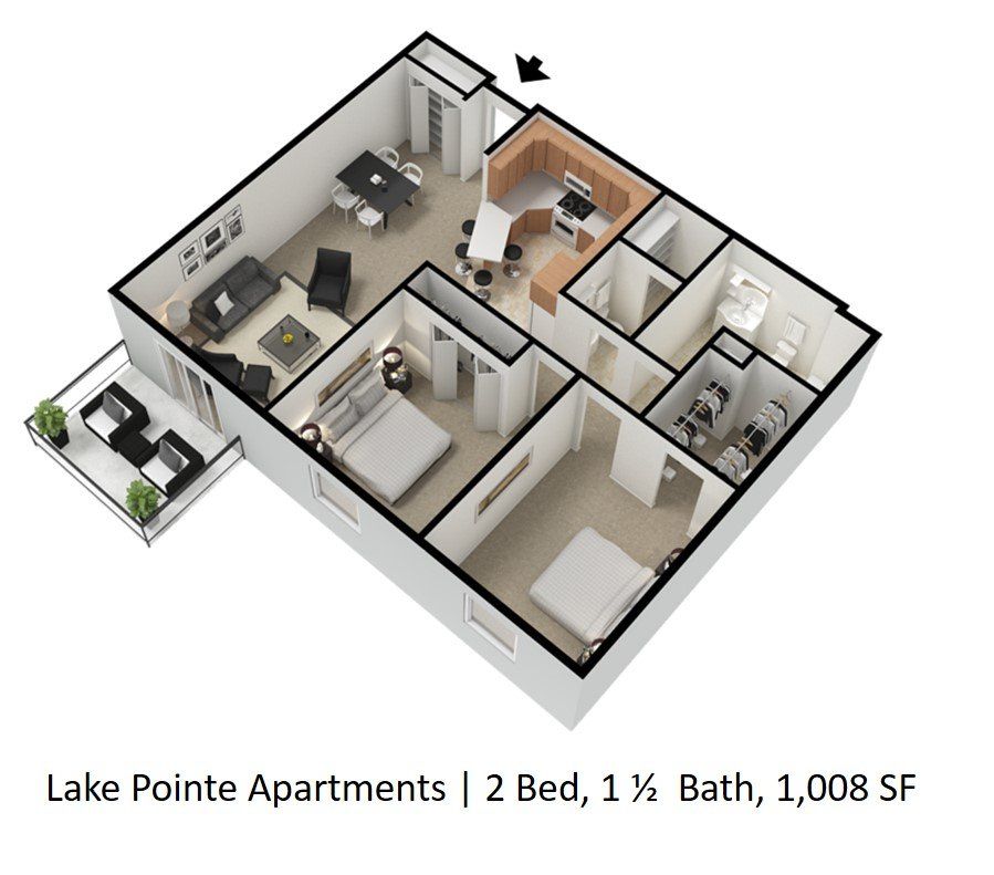 2 Bed 1.5 Bath furnished