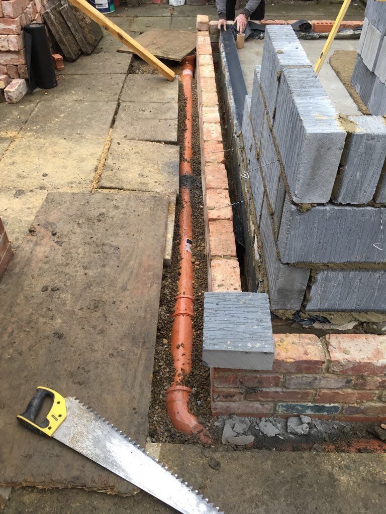 Laying of face brick and block work