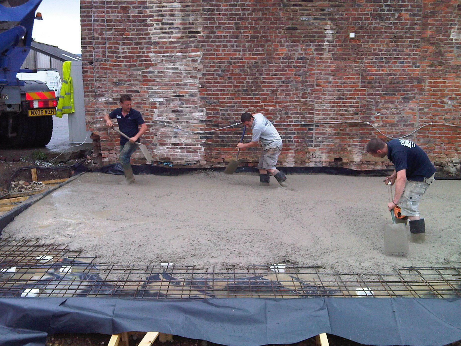 Pouring of concrete