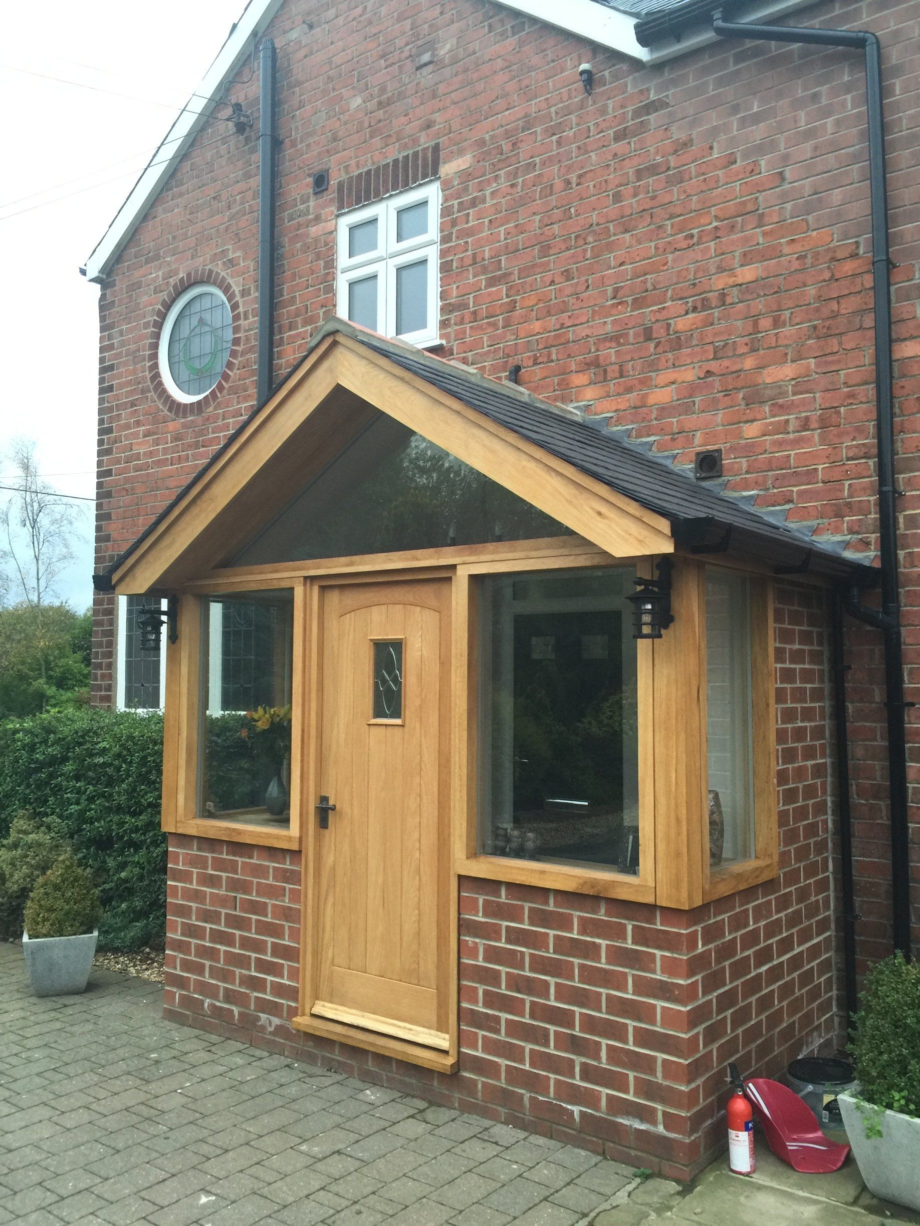 Oak & brick porch