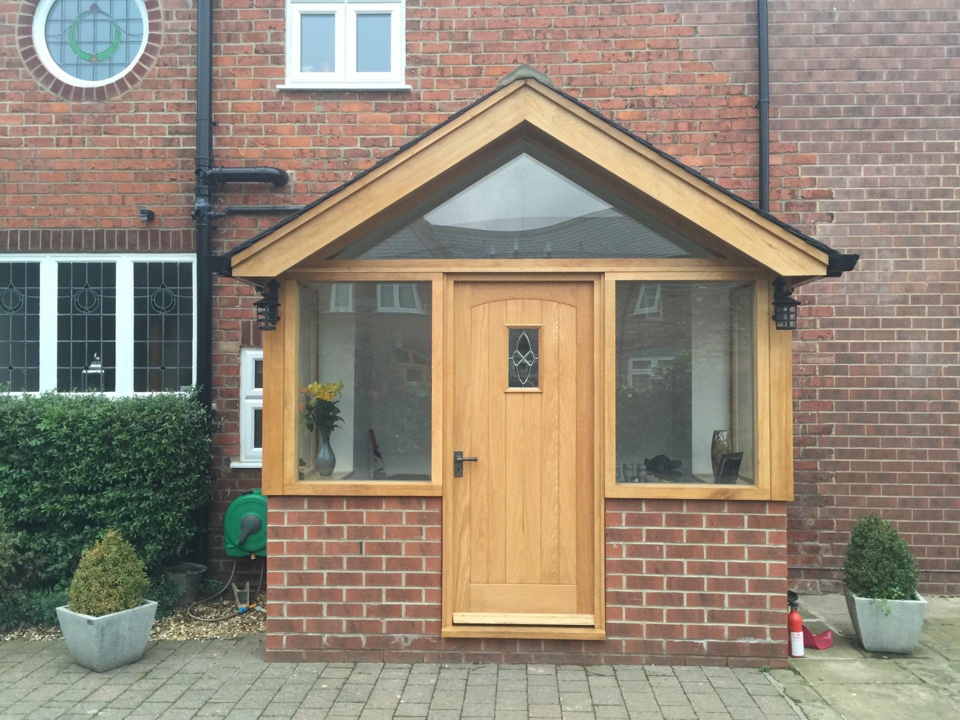 Oak & brick porch