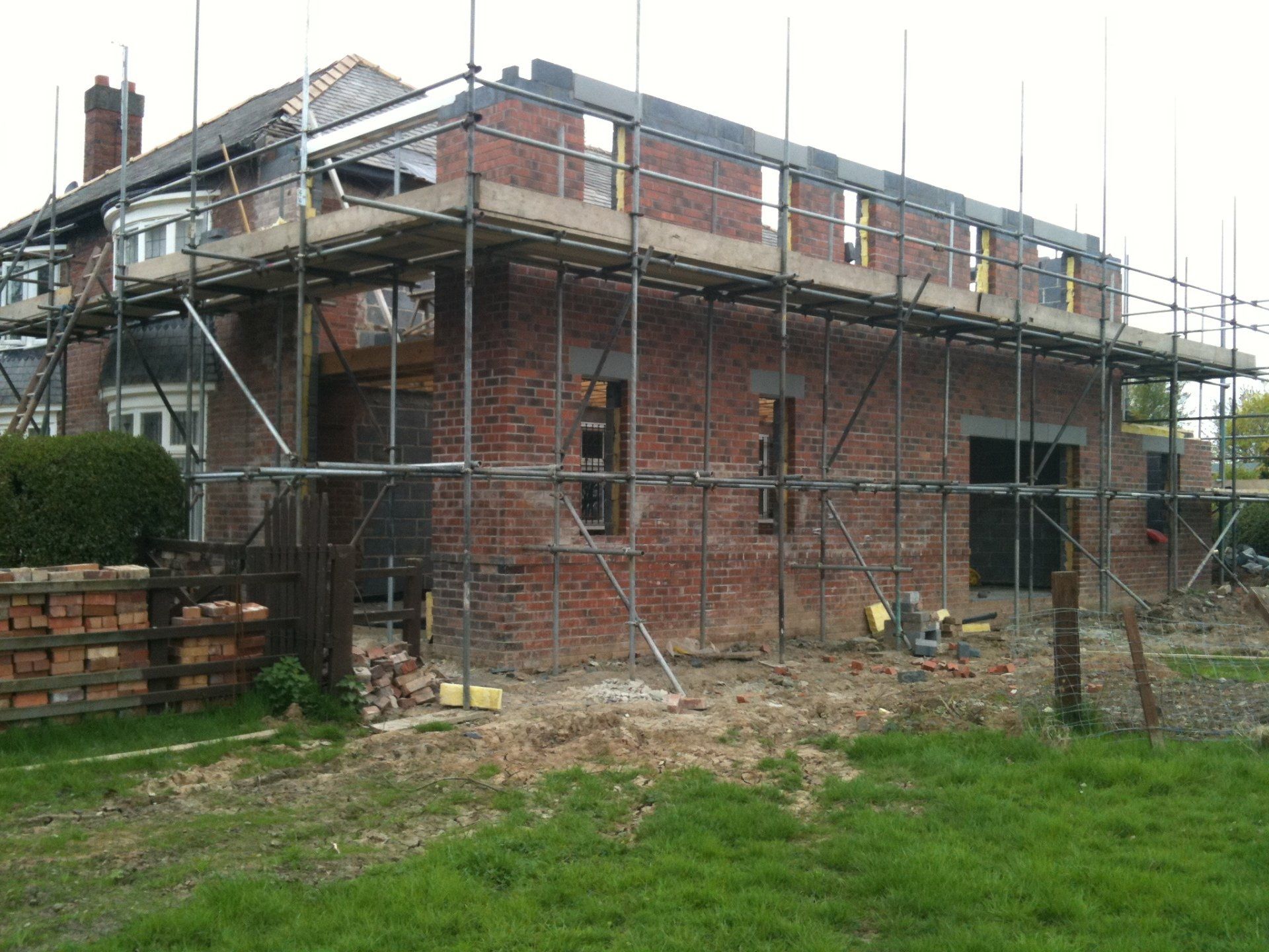large double storey extension - during