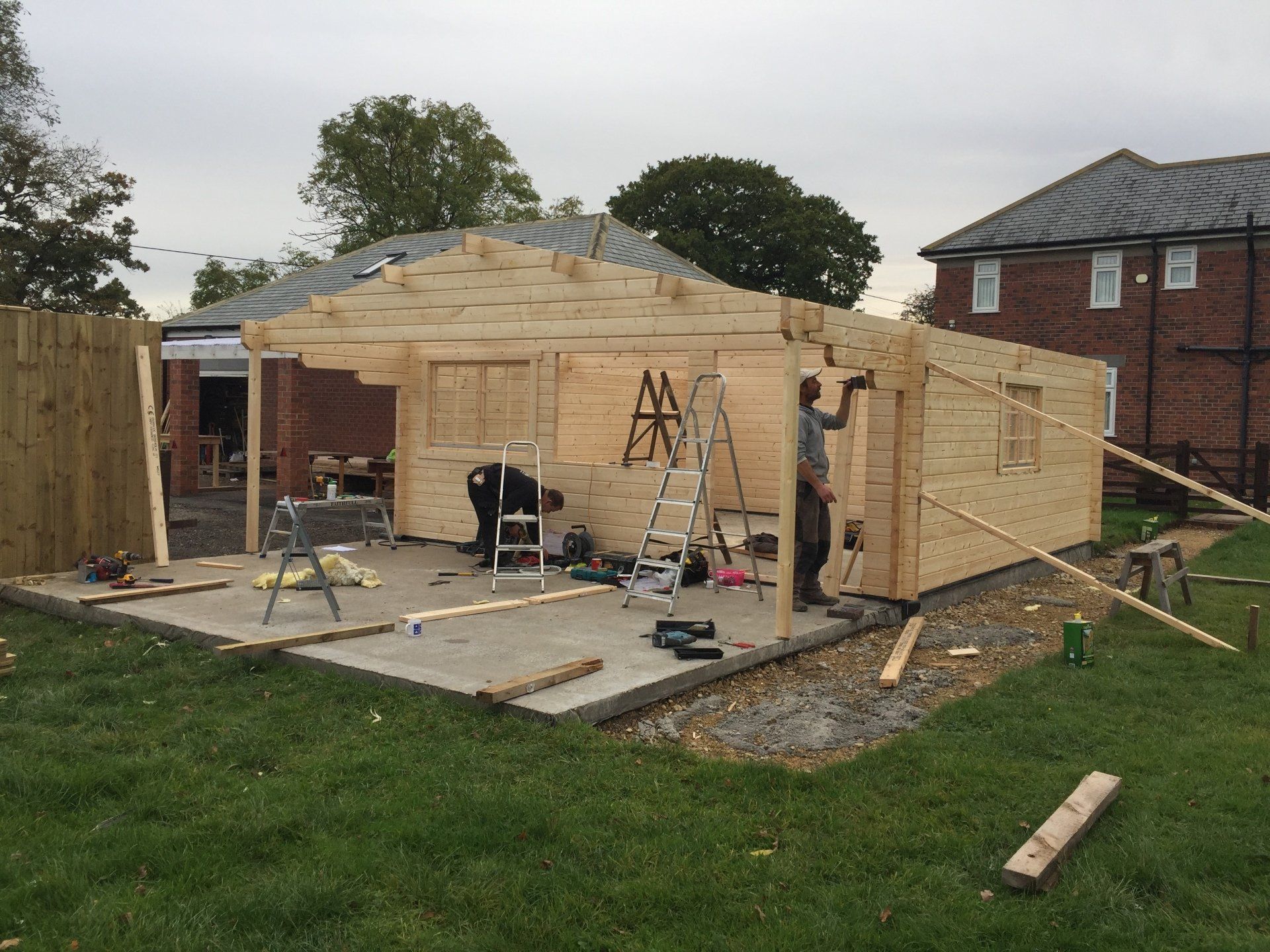 log cabin - during