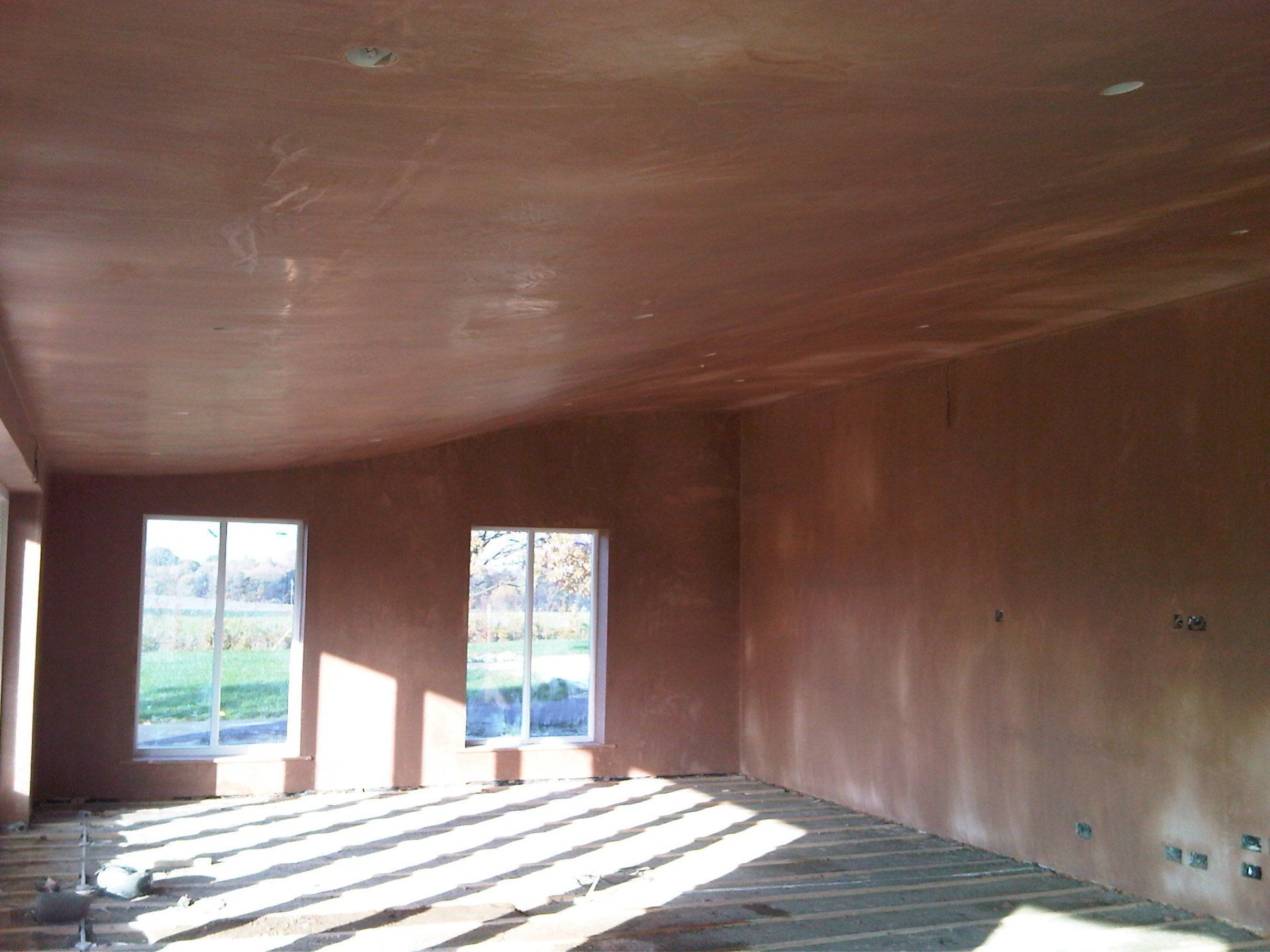 timber framed building -  internal plastering