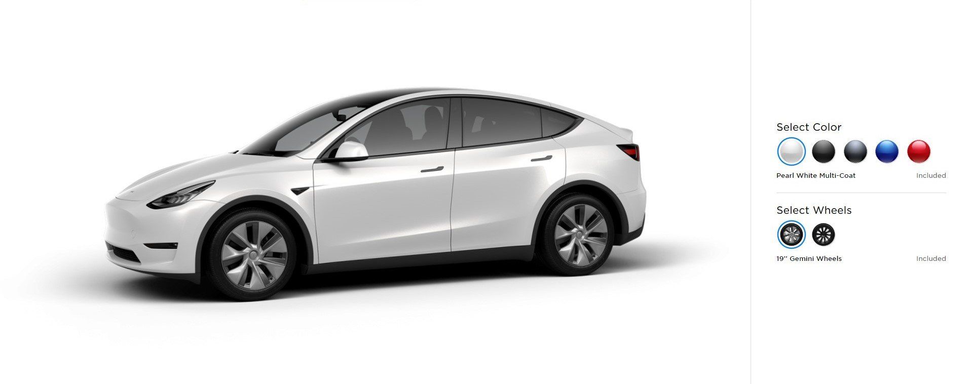 A white tesla model y is shown on a white background.