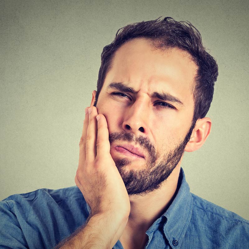man with mouth sore